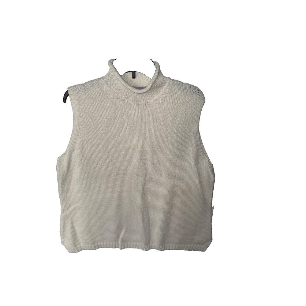 Modern Soul womans white knit turtleneck plus size 3X sleevless pullover